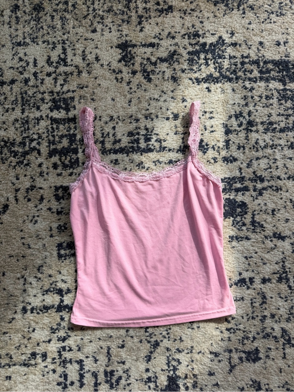 Women’s Pink Lace-Trim Cami Tank Top